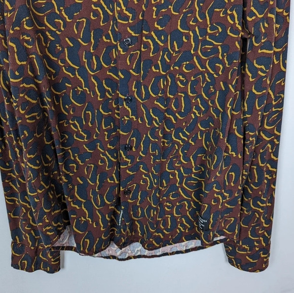 Scotch & Soda Size L Party Animal Leopard Spotted Print Button Front Blouse Top - Picture 4 of 13